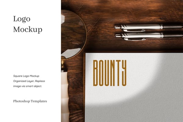 Logo Mockup on Wooden Background
