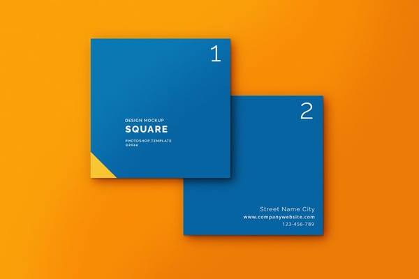 Two Square Mockup on Orange Background