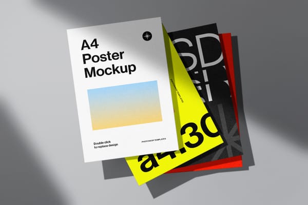 Stacked A4 Poster Mockups