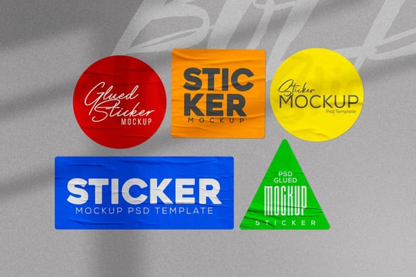 Sticker Mockup Set