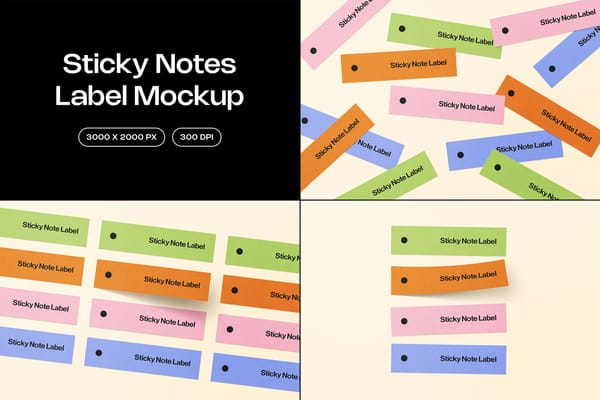 Sticky Notes Label Mockup