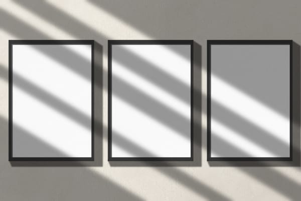 Stone Frame Poster Mockup with Shadow Overlay