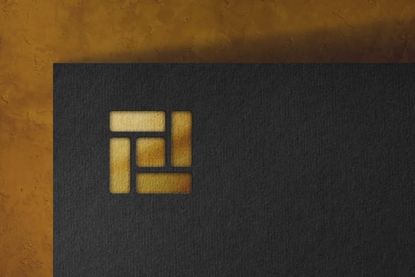 Textured Gold Foil Logo Mockup on Dark Background