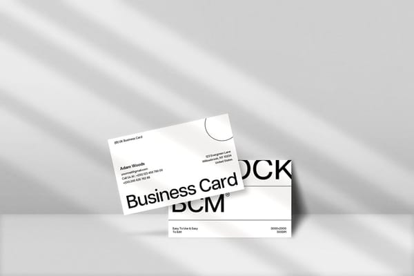 Two Business Card Mockup With Shadow