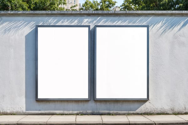 Two Frame Poster Billboard Mockups on Wall Street