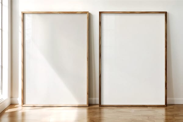 Two Frame Poster Mockups on Parquet Floor