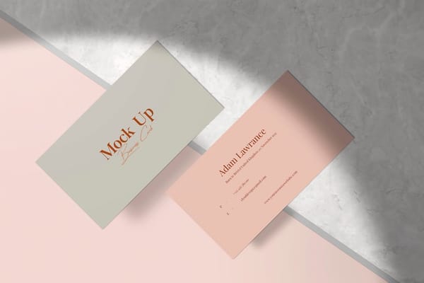 Two Paper Business Card Mockup