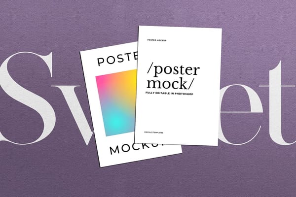 Two Paper Poster Mockup