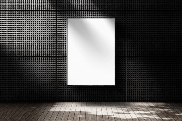Underground Frame Poster Mockup on Mesh Metal