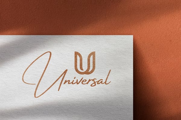 Universal Logo Mockup on Orange Background