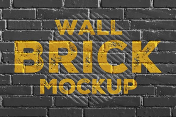 Black Wall Brick Mockup