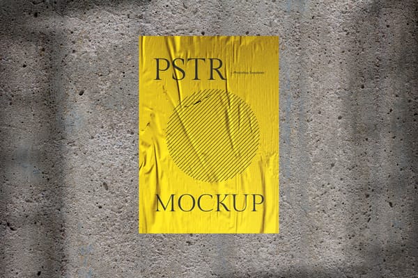 Yellow Paper Poster Mockup