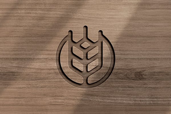Wood Logo Mockup With Shadow