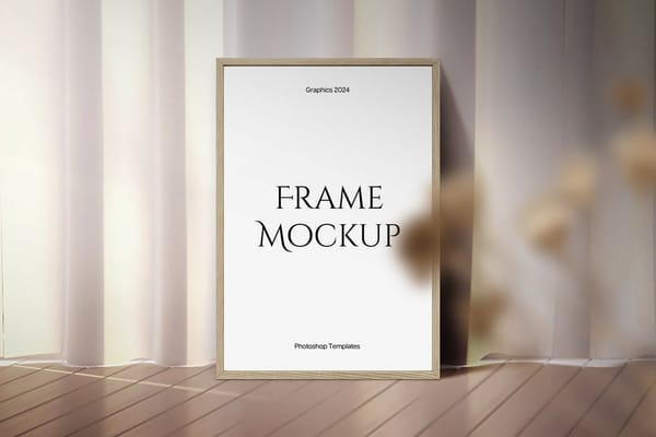Realistic Standing Frame Mockup