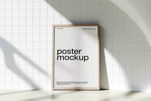 Wooden Frame Poster Mockup