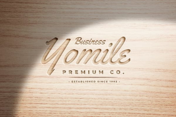 Yomile Wood Logo Mockup