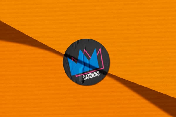 Wrinkled Round Sticker Mockup
