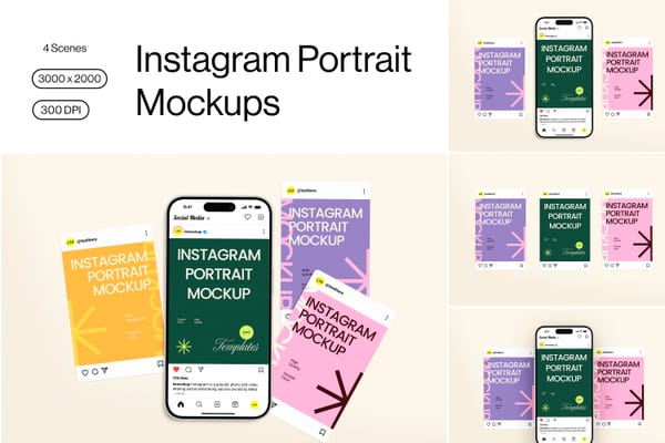 Instagram Portrait Post UI Mockups