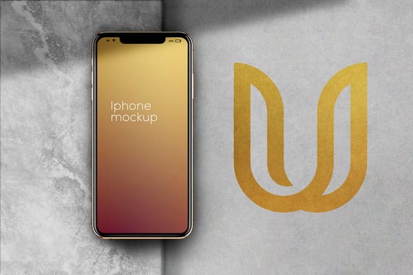 iPhone Mockup With Wall Background