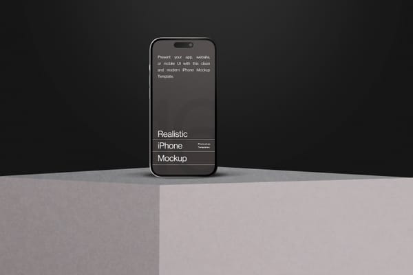 iPhone Mockup with Dark Background