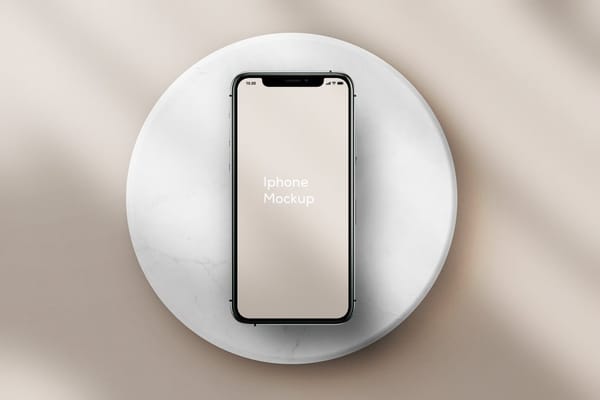 iPhone Mockup On Marble