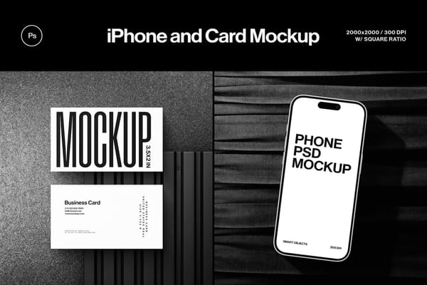iPhone and Card Mockup
