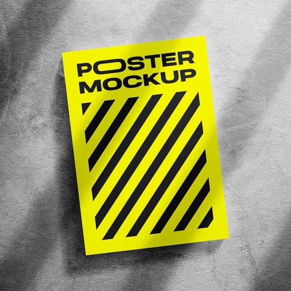 Urban Poster Mockup with Shadow