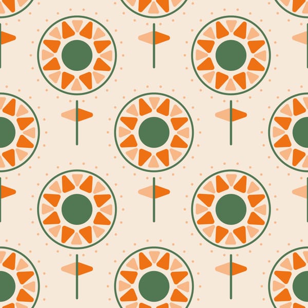 Geometric Sunflower Pattern