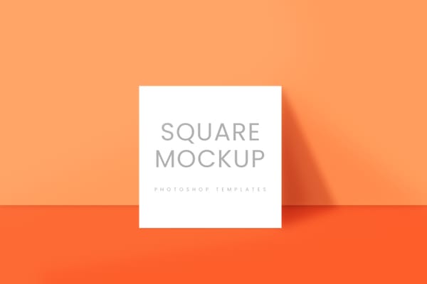Dusty Square Mockup on Orange Background