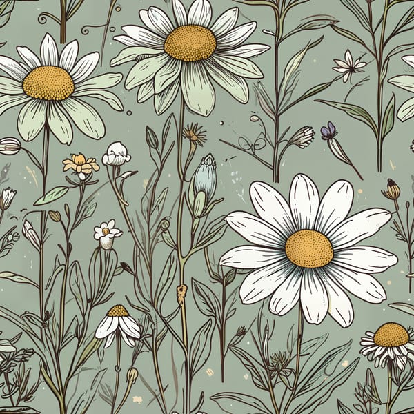 Large Daisy Garden Pattern