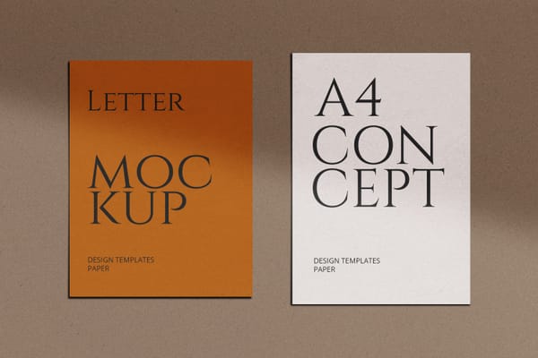 A4 & Letter Poster Paper Mockup With Shadow