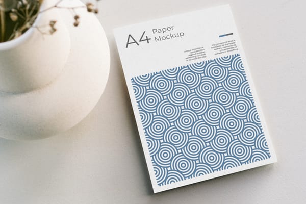 Modern A4 Paper Design Mockup