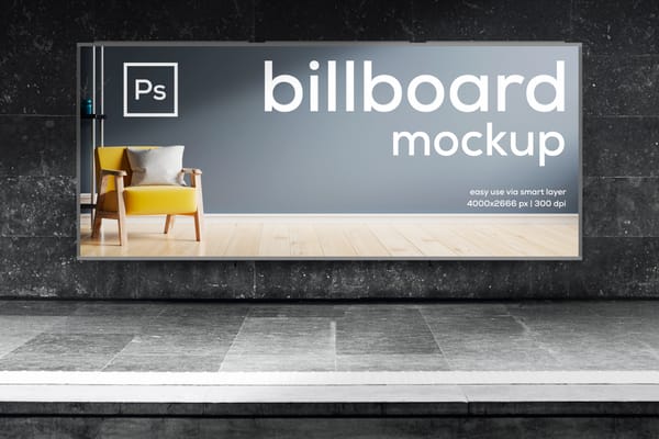 Modern Billboard Mockup with Realistic Lighting