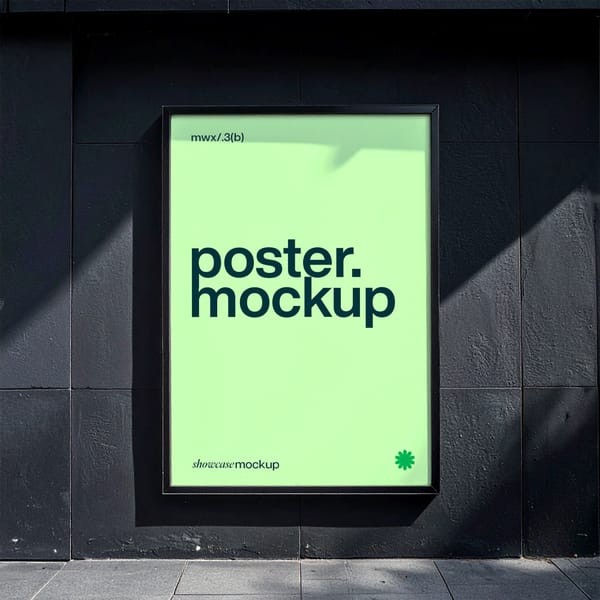 Black Wall Poster Mockup