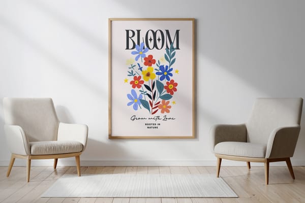 Bright Wall Poster Frame Mockup