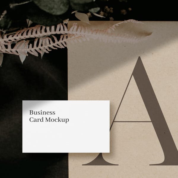 Square Business Card & Logo Mockup