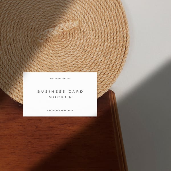 Premium Square Business Card Mockup