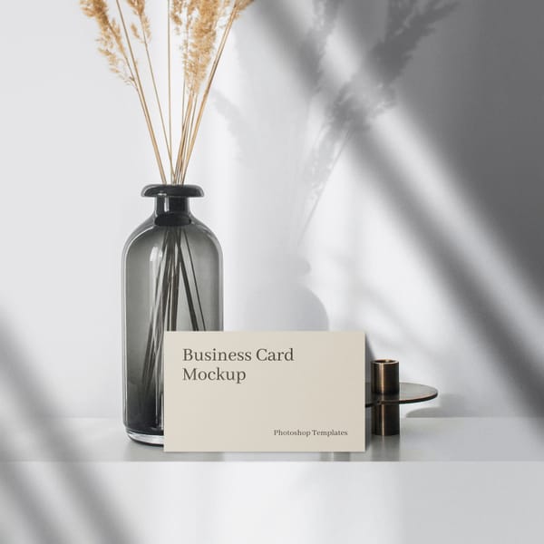 Chic Square Business Card Mockup
