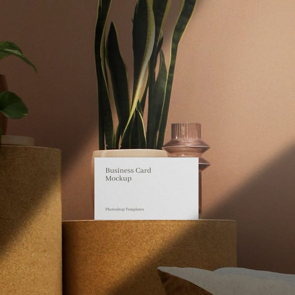 Neutral Square Business Card Mockup