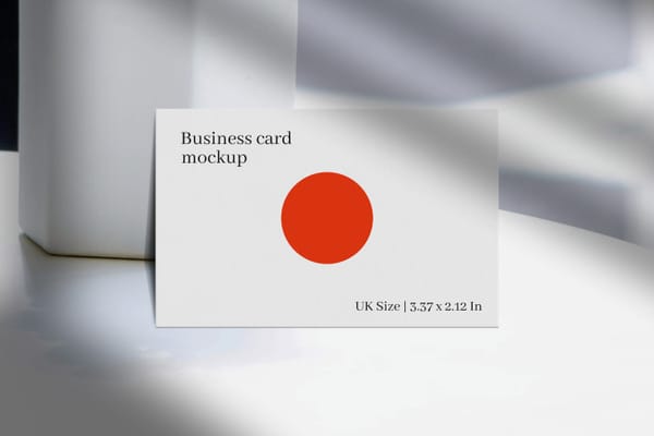 Minimalist Business Card Mockup with Shadow Effect
