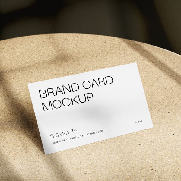 Minimal Business Card Mockup on Sand Texture