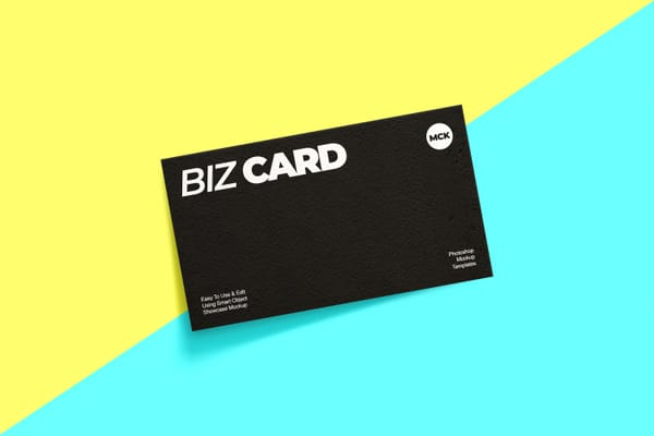 Business Card Mockup On Two Tone Backrgound