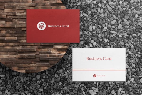 Minimal Business Card Mockup on Textured Surface