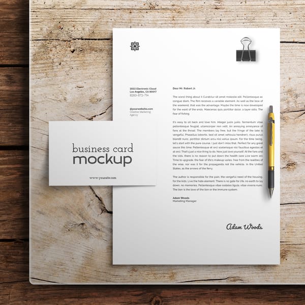Corporate Letter Card Mockup