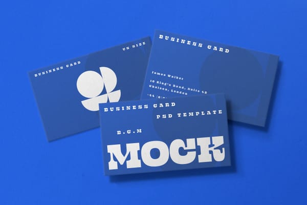Blue Business Card Mockup