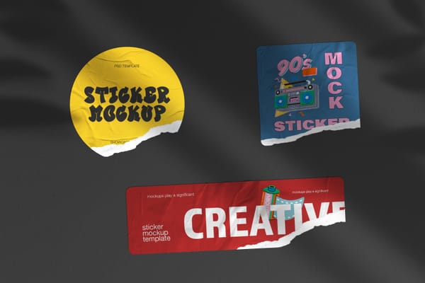 Torn Sticker Mockup