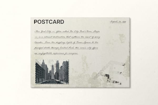 Grunge Vintage Postcard & Postage Stamp Mockup