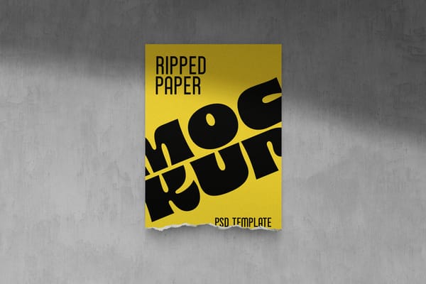 Yellow Ripped Paper Mockup