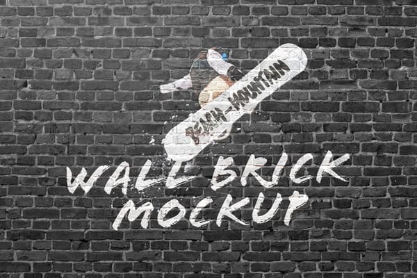 Realistic Graffiti Wall Mockup on Brick Surface