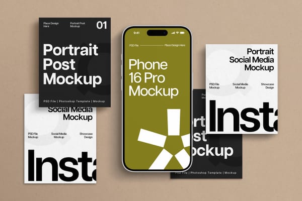 Social Media Portrait & Phone Mockup